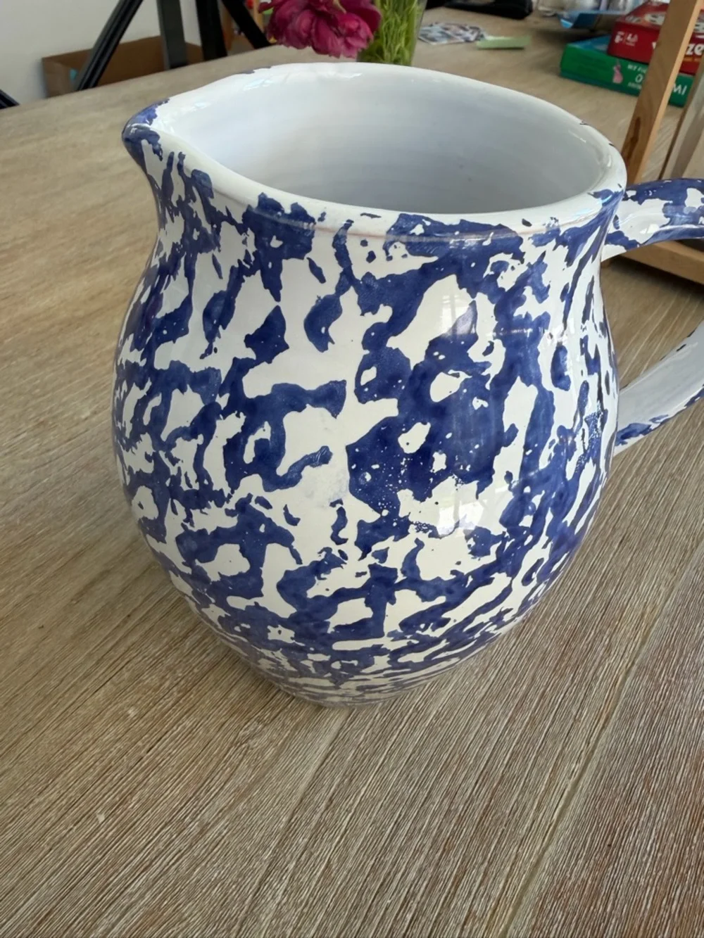 🌱 Vintage Pier 1 Imports Blue And White Pitcher Country Cottage Ceramic Jug